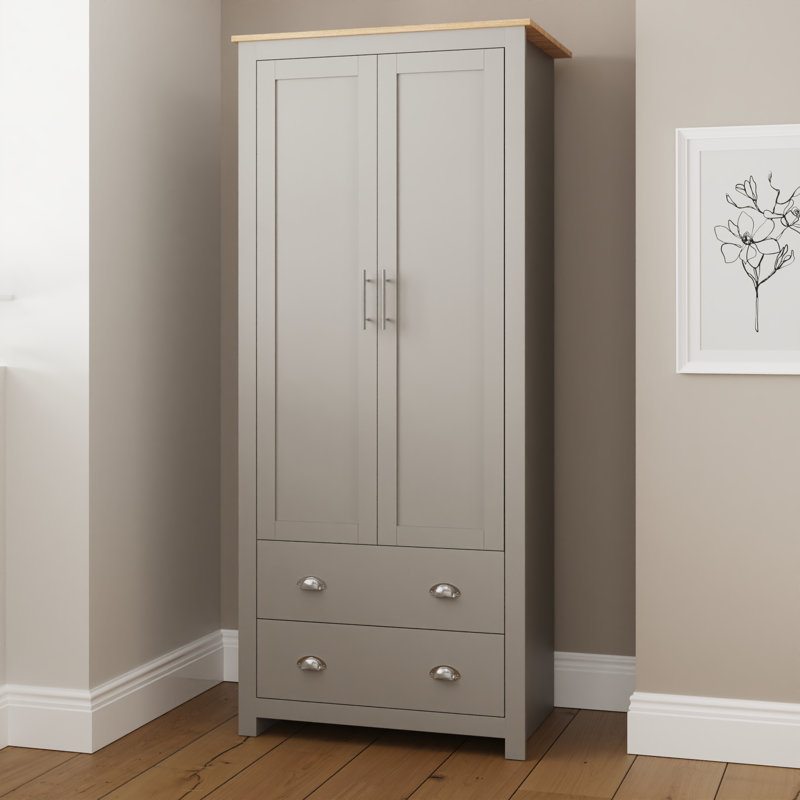 Loretta 2 Door Wardrobe, Soft Grey