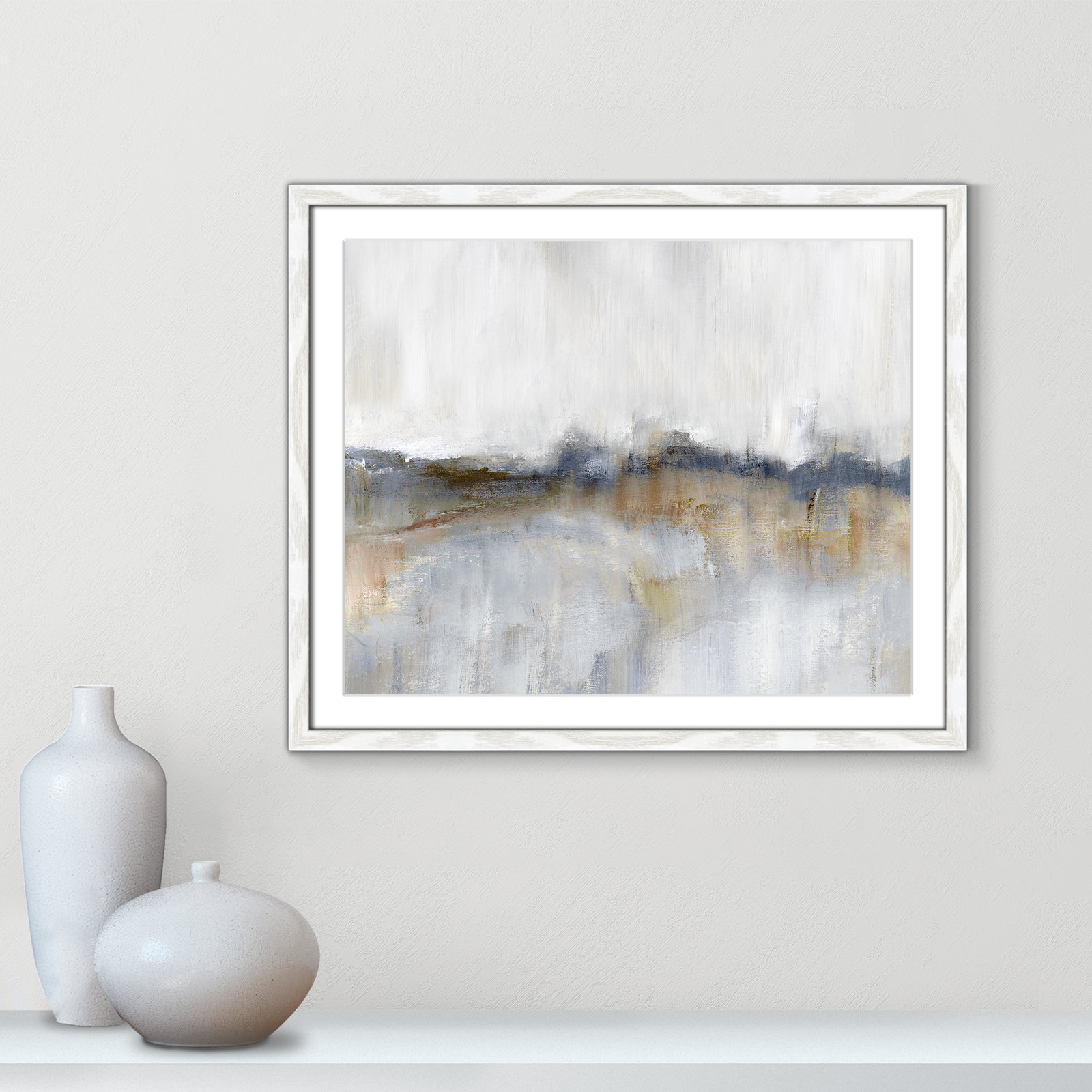 Autumnal Tide by Nan, 21.5" H x 25.5" W x 0.75" D, White Framed