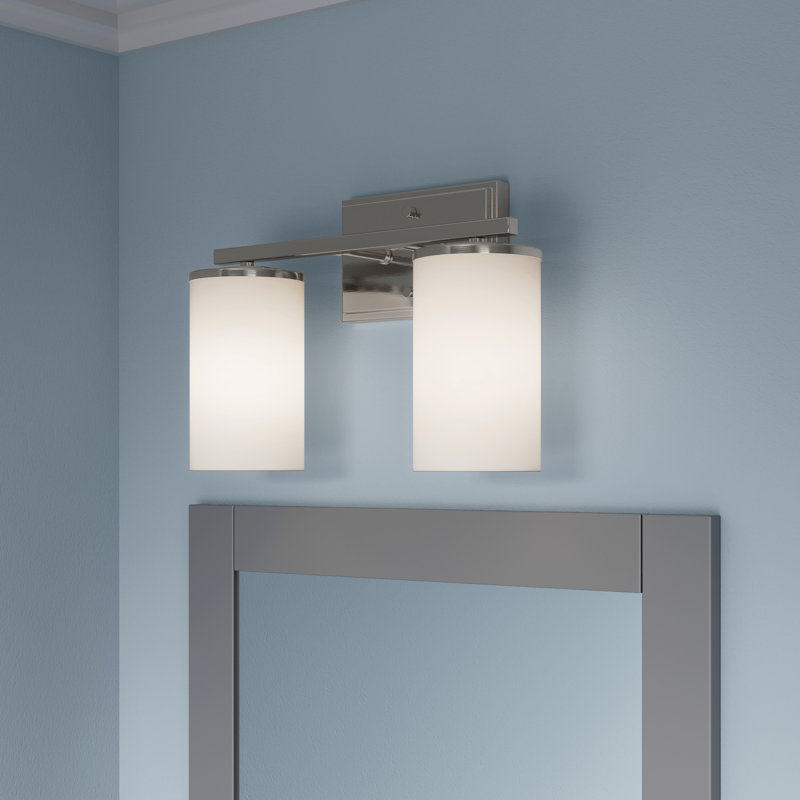 Meuble-lavabo 2 lumières Verlana 14 po - Nickel brossé, 14 po de largeur, Deux lumières, Nickel brossé