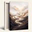 «Bighorn Sheep Herd on Abstract Wavy Earth Tone Mountain», art mural sur toile-133544400