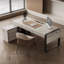 Bureau blanc en bois manufacturé en forme de L-469665780-469665779