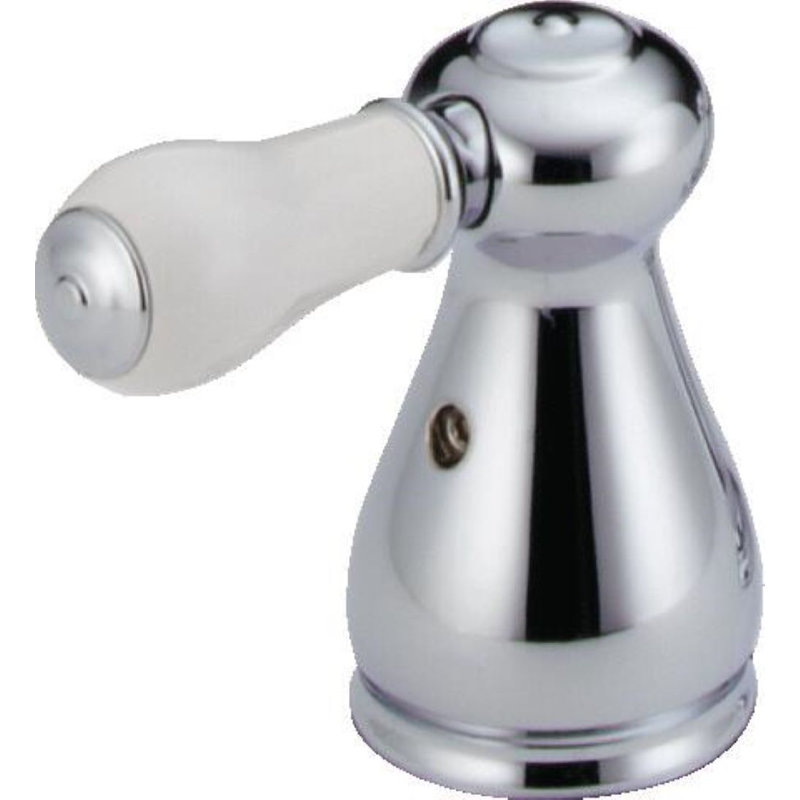 Robinet pour salle de bain à poignée en porcelaine small Leland, Chrome