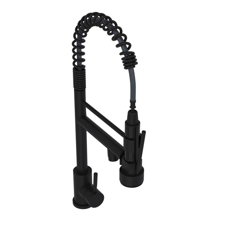 Robinet de cuisine noir mat 19 po - Fabriqué en acier inoxydable 304, style moderne pour une utilisation quotidienne dans des maisons noires et élégantes