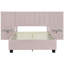Structure de lit double tapissier rose