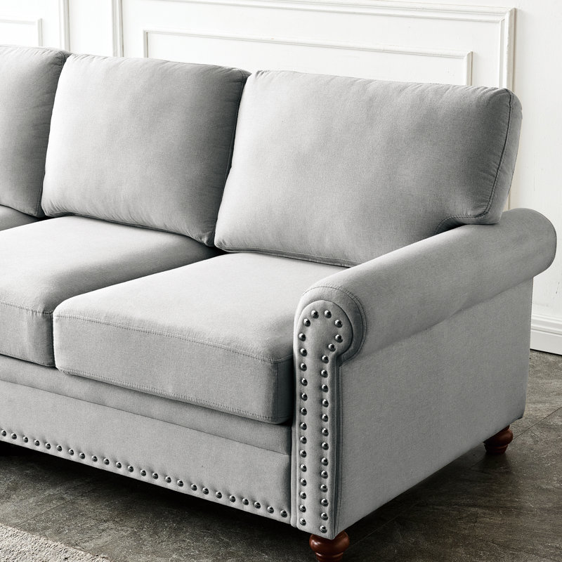 Grey Fabric With Storage And Strong Metal Frame High Foam In
