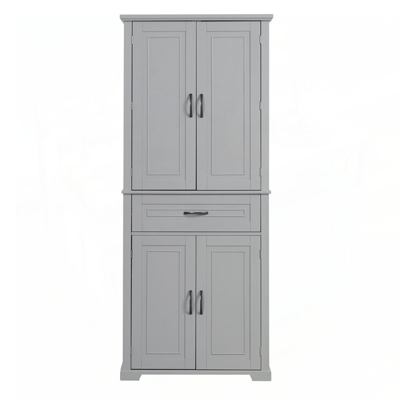 Bathroom Storage Cabinet with Doors, Drawer, and Adjustable Shelf for Enhanced Organization and Versatility, Gray