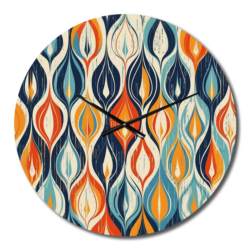 Horloge murale orange et bleue, Petit