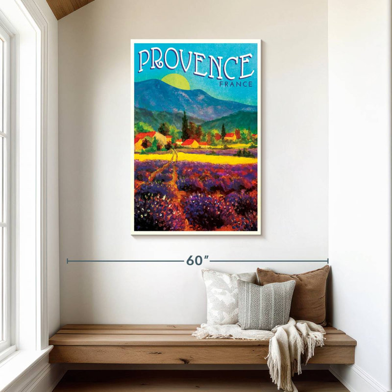 Affiche rétro Provence France, H 45 po x l 30 po