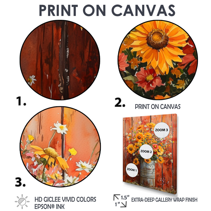 Sloan - impressions murales florales, H 32 po x l 24 po, Reproduction encadrée d'une seule photo, Blanc