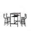 Ensemble de table de bar et chaises pour 4, ensemble de 4 chaises de table de petit déjeuner à hauteur de comptoir de 4 pour salle à manger, cuisine, bar, appartement, gris-1933421189