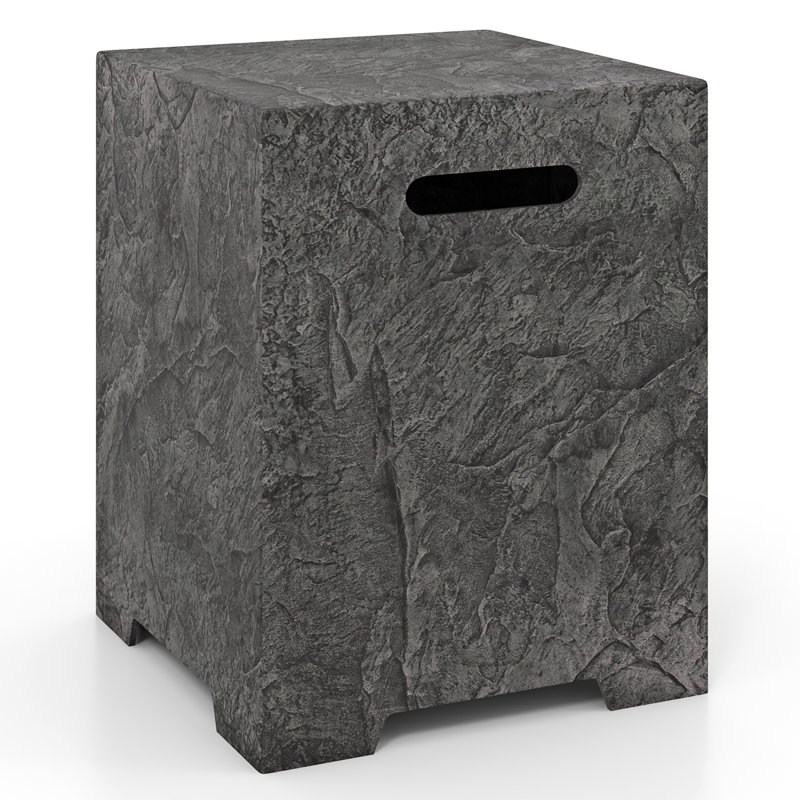  Propane Metal Tank Cover W/ Adjustable Foot Pad Cut-out Handle For Patio Garden