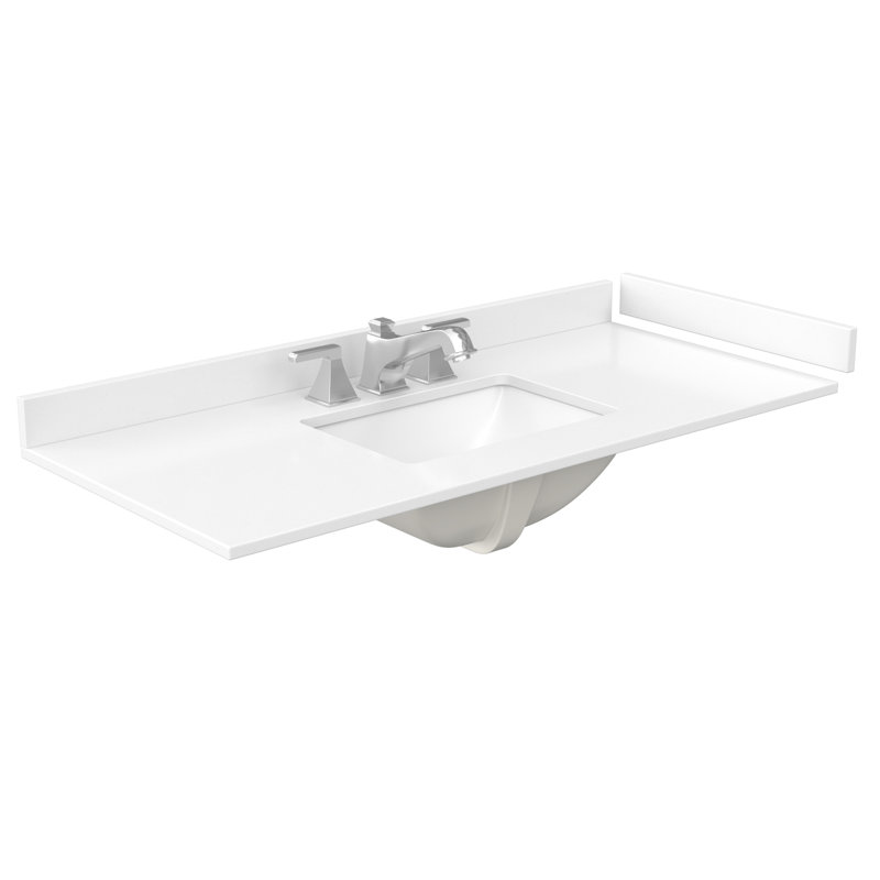 Strada 48" Freestanding Single Bathroom Vanity with Cultured Marble Top, Gray, Brushed Nickel