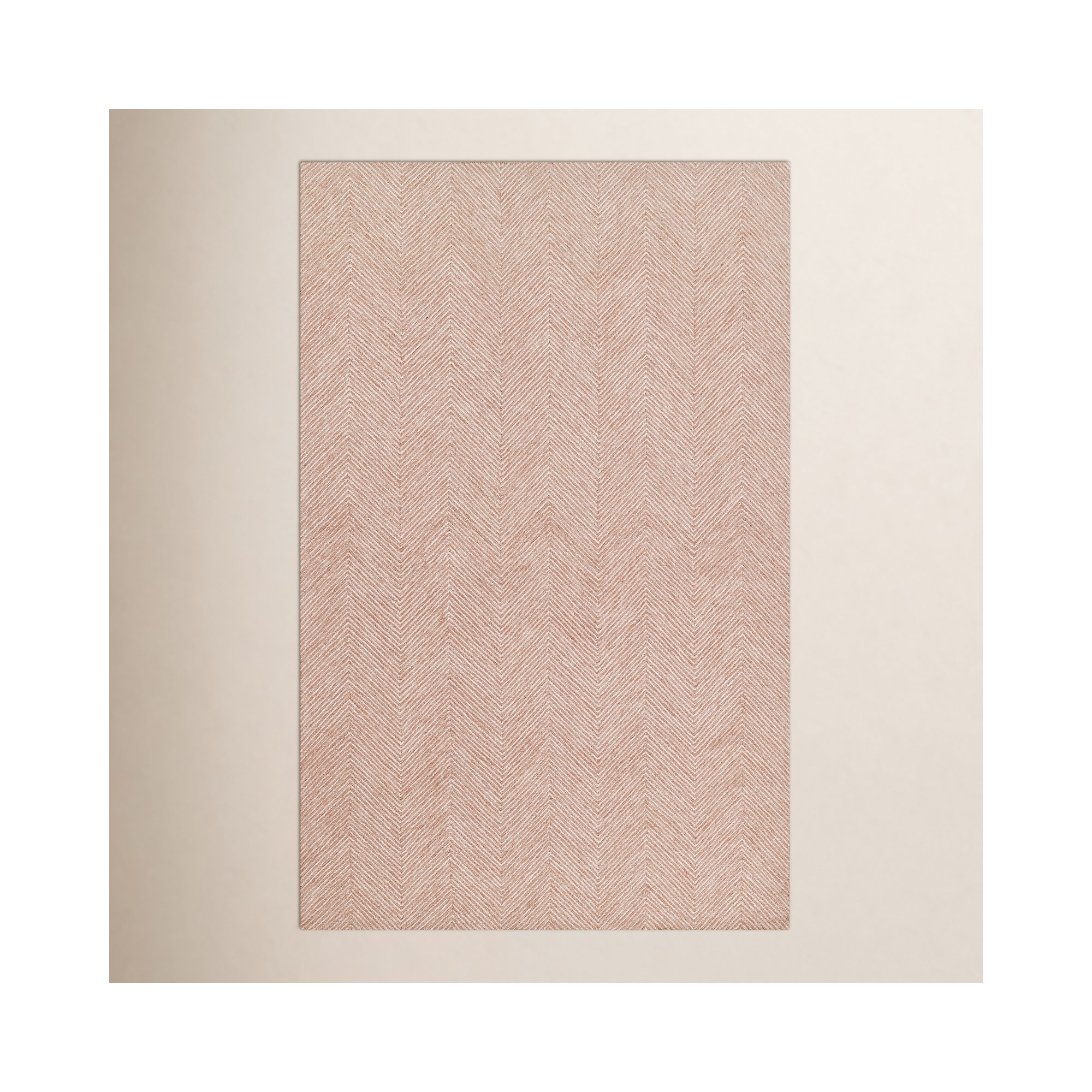 Beker Zig Zag Wool Hand Tufted Pink Area Rug, Rectangle 2' x 3'