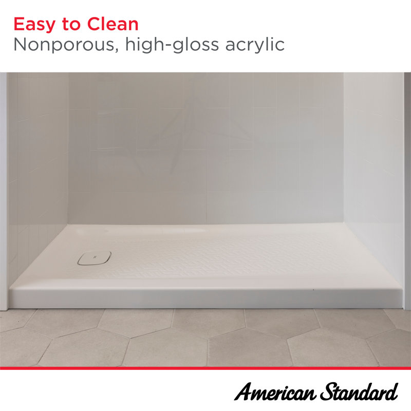 Aspirations 36'' W D Rectangular Single Shower Base, Left 