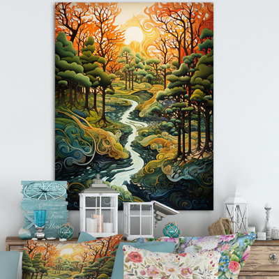 «Forest Daydream Little River The Sunset Forest I», reproduction sur toile
