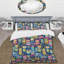 Ensemble de housse de couette bleu et vert pour enfants-109149168
