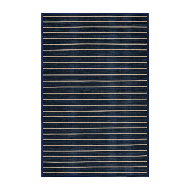 Machine Washable Horizontal Stripes Gray Area Rug, Rectangle 2' x 3'
