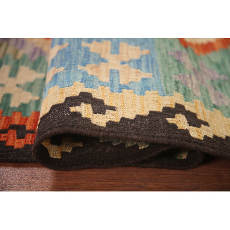 Tapis réversible en laine Kilim 5 x 6