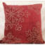 Coussin décoratif rouge en velours 20X20 avec broderie et insert en flocon de neige doré-122013917