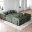 Lit escamotable de 78,7 po, canapé-lit en chenille de 2 pièces, 4 chaises longues, sièges confortables, mousse haute, sans assemblage, canapé convertible avec poche latérale et rangement