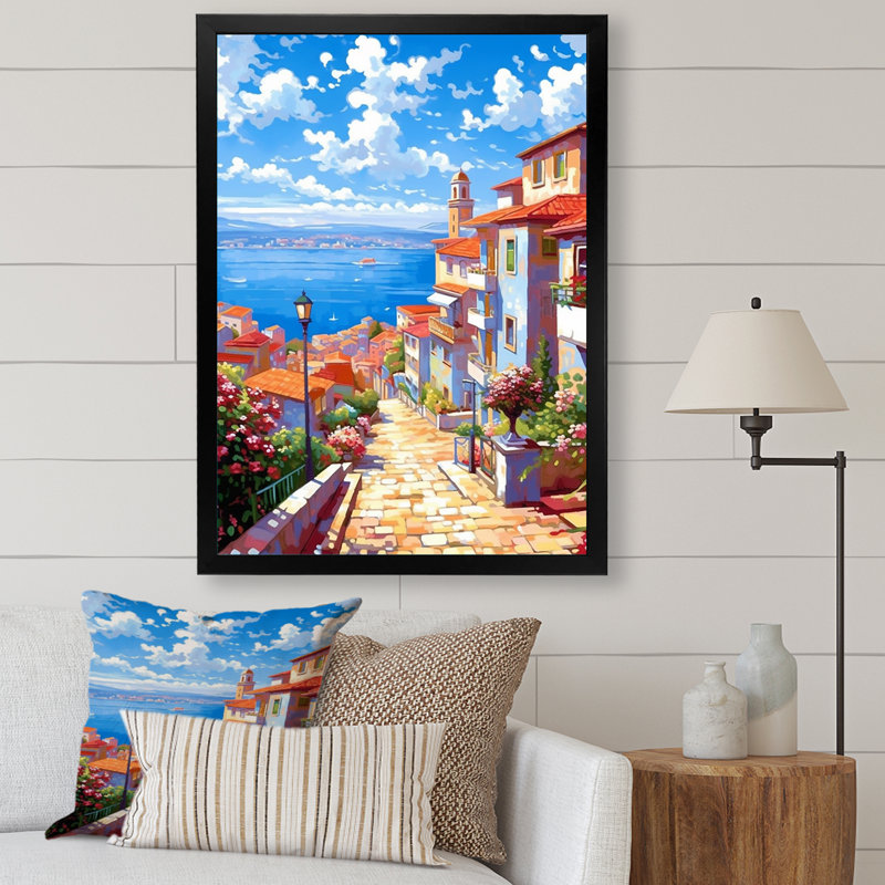 «Beautiful Scenery In Italy II», reproduction sur toile, Cadre photo noir, H 40 po x l 30 po x P 1,5 po