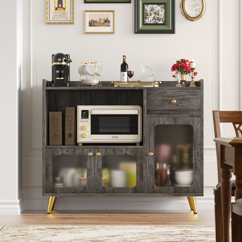 Armoire à vin, buffet avec portes, Chêne