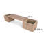 Banc de jardin en bois brun cendré 76 pouces Grove - Sièges d'extérieur modernes avec drainage pour jardin, terrasse et cour