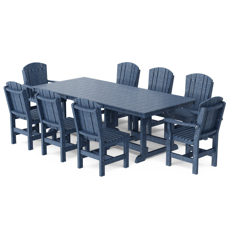 Heritage Dining Set, Patriot Blue/Black, 9-Piece