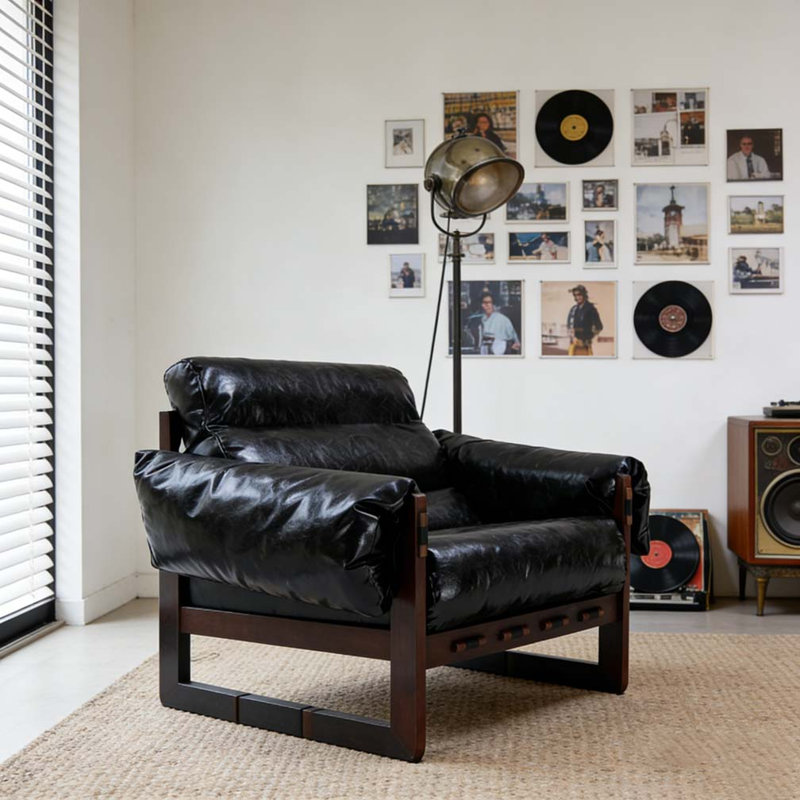 Medieval modern style lounge chair, Noir antique