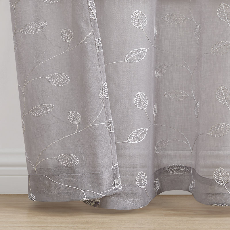 Ensemble de rideaux transparents 2 pièces Eva, Gris, L 54 po x L 96 po