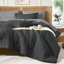Ensemble d'édredon pour lit très grand Suncomfy 7 pièces, lit dans un sac vert foncé avec drap-housse, drap plat, 2 taies décoratives, 2 taies d'oreiller, ensemble de literie en microfibre douce et chaude toutes saisons-134073159-134073162