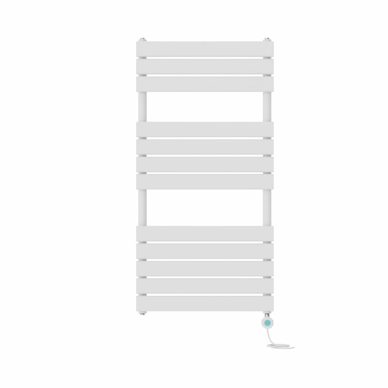 Flat Panel Towel Rail Heated Towel Rails, 120cm H x 60cm W x 6.2cm D, White