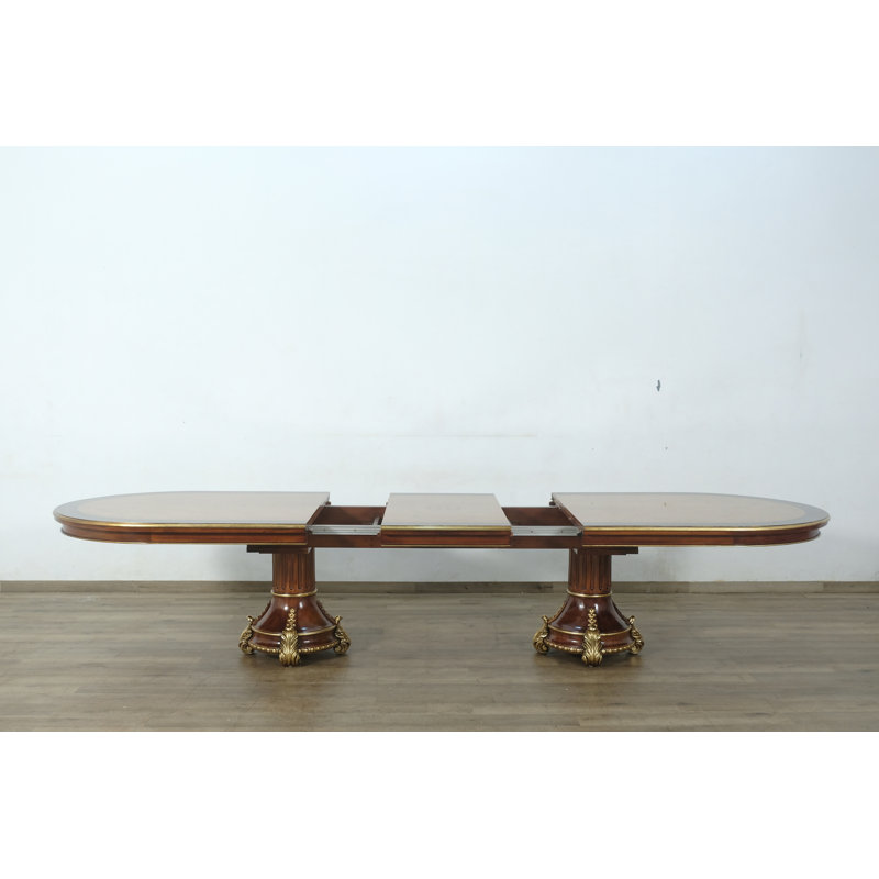 11 Piece Veronica Dining Set With Damask Gold Chair