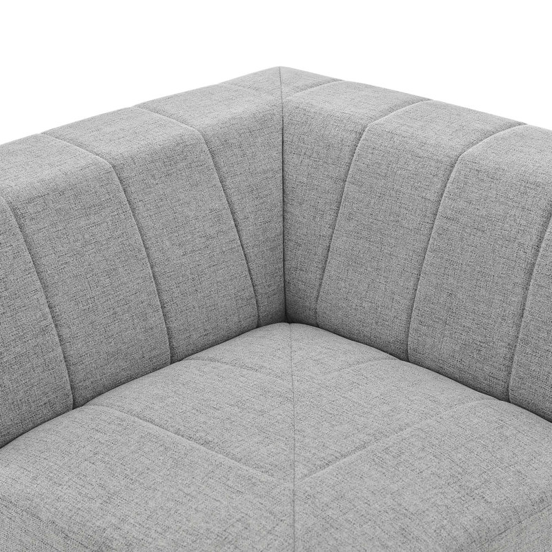 Chaise de coin en tissu d'ameublement Bartlett, Gris clair