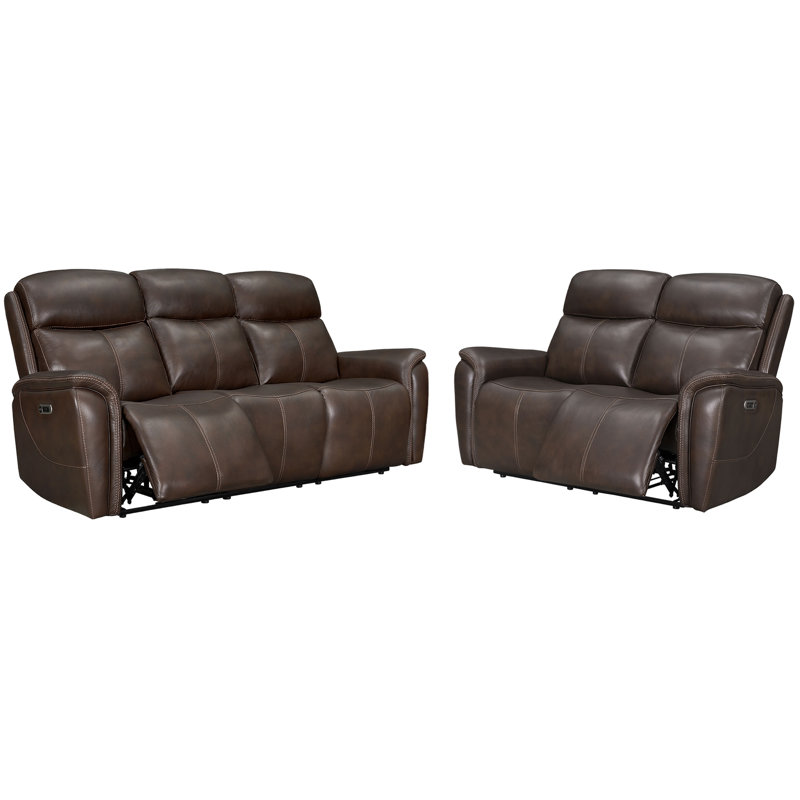 Causeuse et fauteuil inclinable électrique Allysia, 2 pièces: canapé, causeuse, Gris couturier