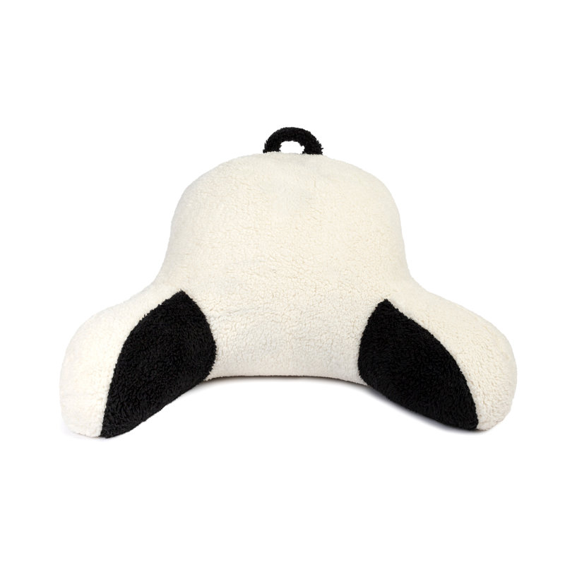  Coussin de dossier en fausse fourrure, Noir / blanc