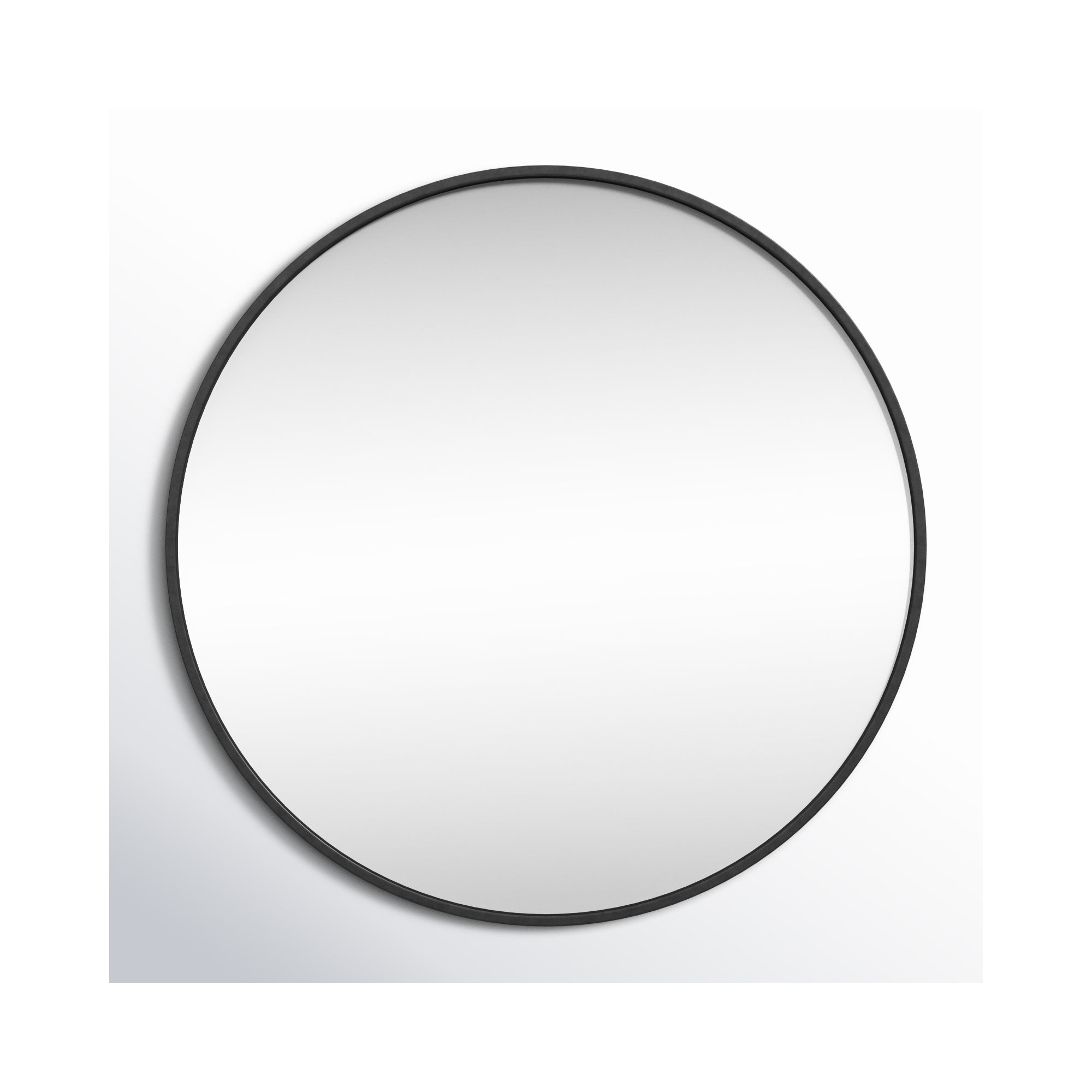 Sabine Metal Round Wall Mirror, 28" x 28", Black