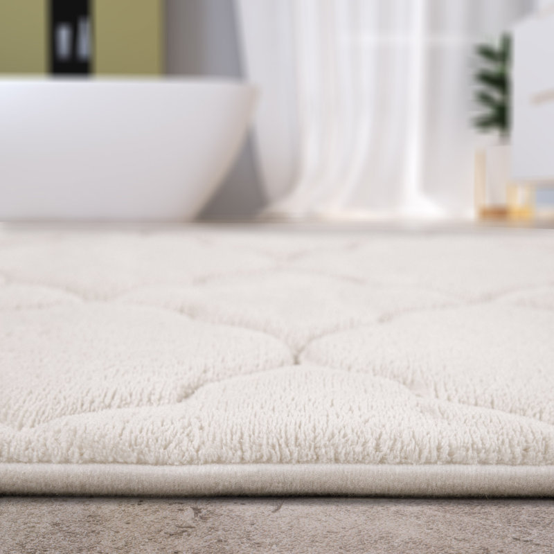 Corby Rectangle Bath Mat, 50cm W x 80cm L, Cream