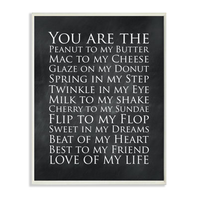 « the love of my life tableau noir look » par susan newberry, art textuel encadré
