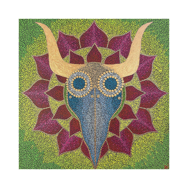 Dr. Plague Mandala 1 Piece Wrapped Canvas Wall Art, 30.48 cm H x 30.48 cm W