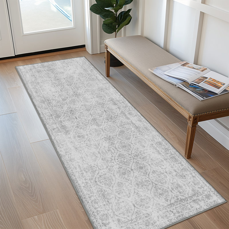 Tapis gris antidérapant Agora, Tapis de couloir 2 pi x 8 pi