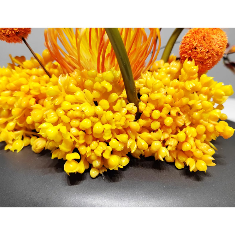 Handmade Artificial Floral Greenery Miniature Landscape In Ceramic Planter