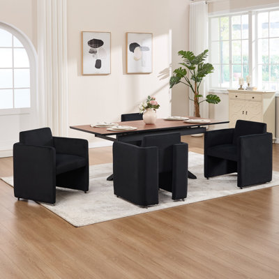 Modern Barrel Dining Chair, Upholstered Accent Kitchen Chair with Arms,Side Chair for Living Room,Home Office,Reception