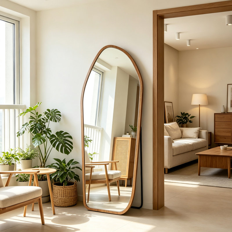 Miroir pleine grandeur irrégulier, 74" H x 32" W