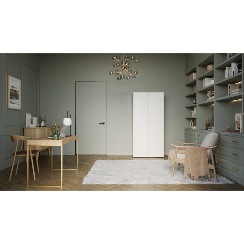 Everest Organization Systems Everest Home 74-inch High 2- or 4-Door Tall Storage Cabinet with Adjustable Shelves, Cloud White