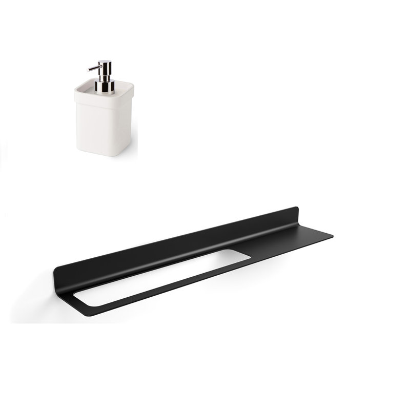 Seta 2 Piece Bathroom Hardware Set, Matte Black