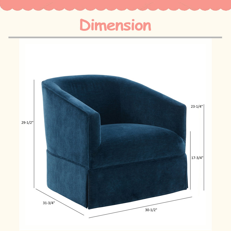 Chaise pivotante à jupe, Bleu