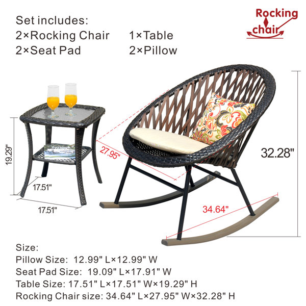 Bayou Breeze Baum Steel Outdoor Rocker Chair & Reviews | Wayfair