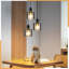 3-Light Smoked Grey Glass Kitchen Island Pendant