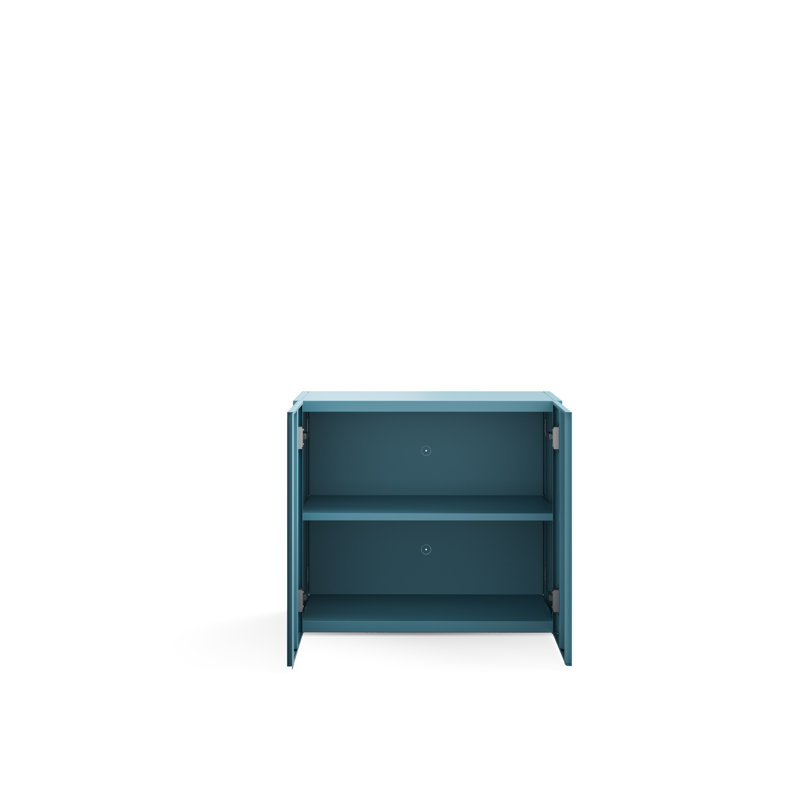 Modern Blue Steel Freestanding Storage Cabinet with Adjustable Shelves